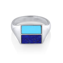 Women | Sky & Sea Inlay Ring | 14k White Gold