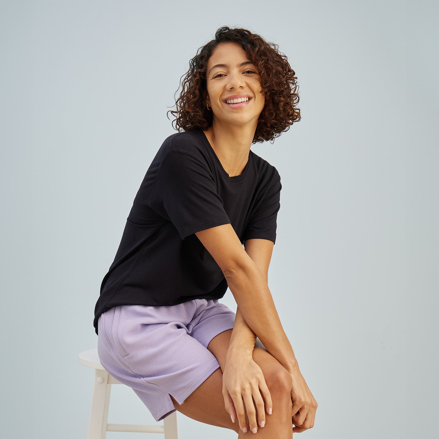 Waffle-Knit Lounge Shorts | Lavender