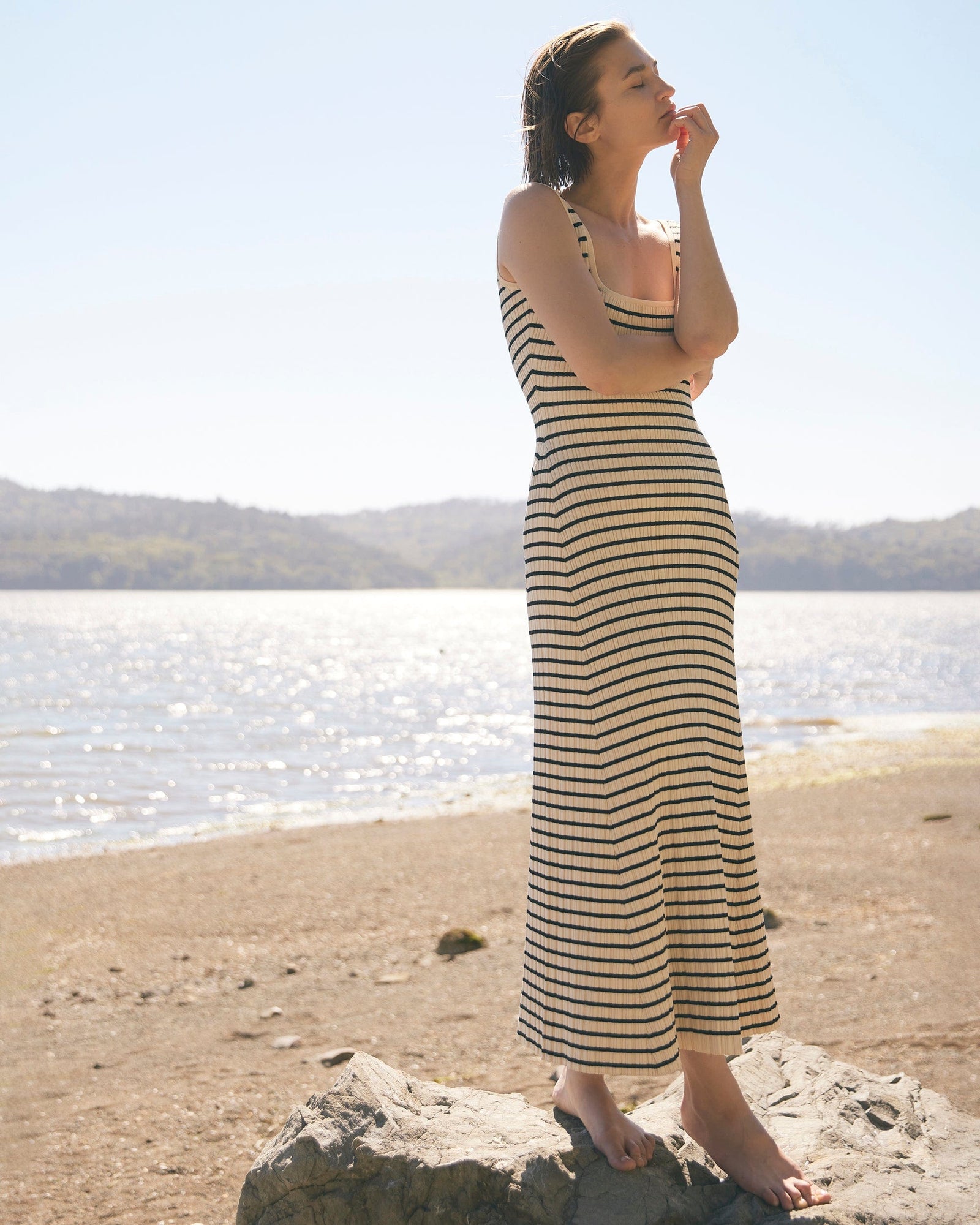 Helena | Sofia Ribbed Maxi Dress in Size Small