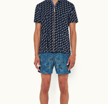 Sommerland Towelling Coray Jacquard Towelling Zip-Thru Shirt | Night Iris/Cerulean