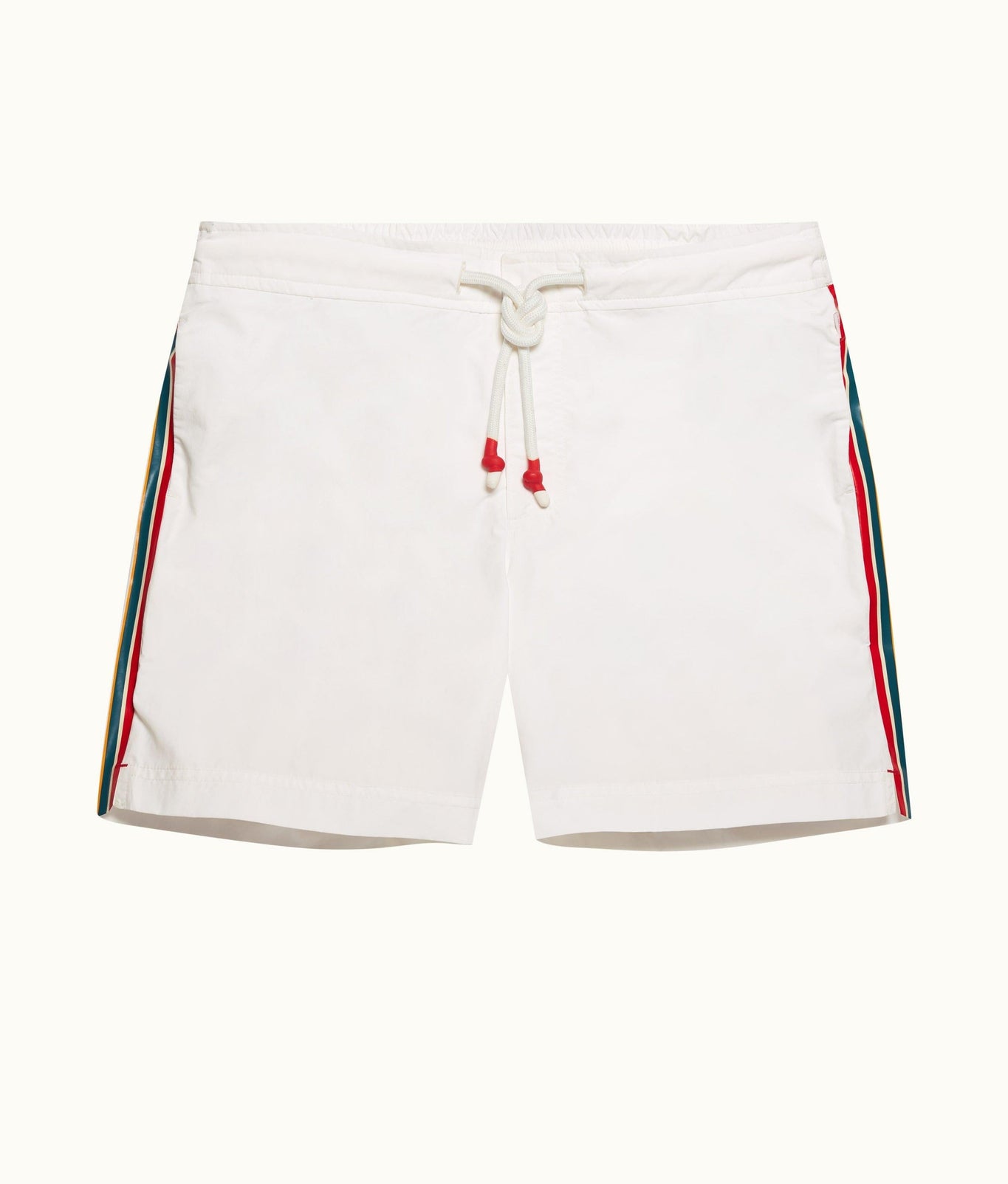 Standard Bonded Mid-Length Bonded Drawcord Swim Shorts | White