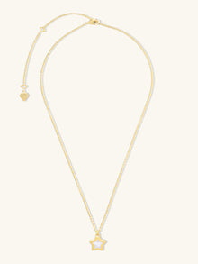 Star Locket Necklace | Mother of Pearl | 14K Gold Plated Brass