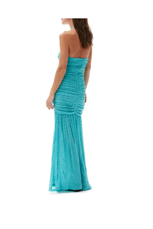 Stretch Lace Halter Neck Dress | Blue Curacao