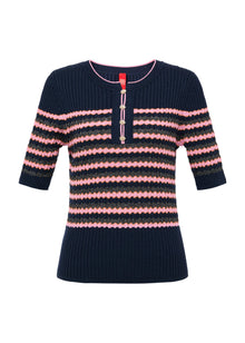 Striped Knit Top | Pink