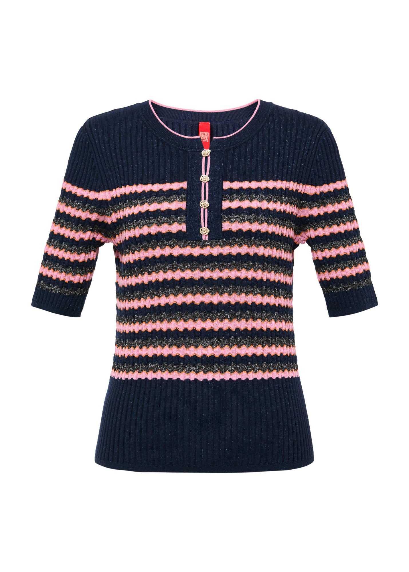 Striped Knit Top | Pink