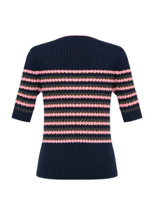 Striped Knit Top | Pink