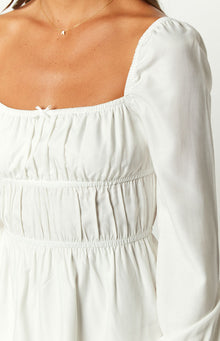 Sunnie Long Sleeve Mini Dress | White