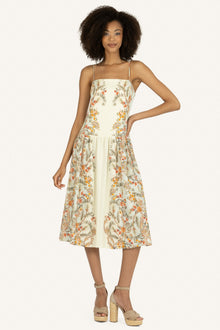 Suzy Dress | Natural Floral Road Print