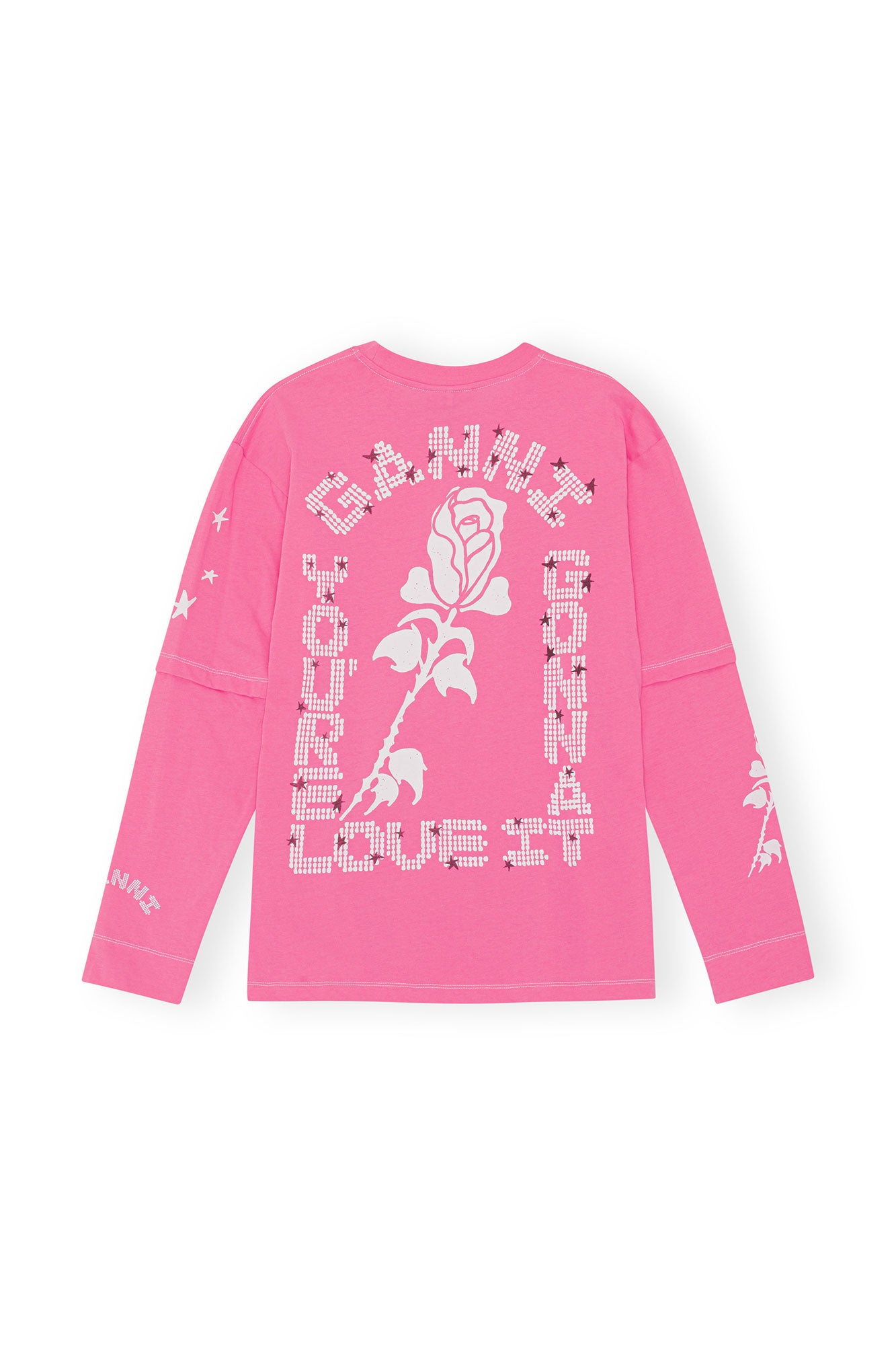Light Jersey Layered Long Sleeve T-shirt | Shocking Pink