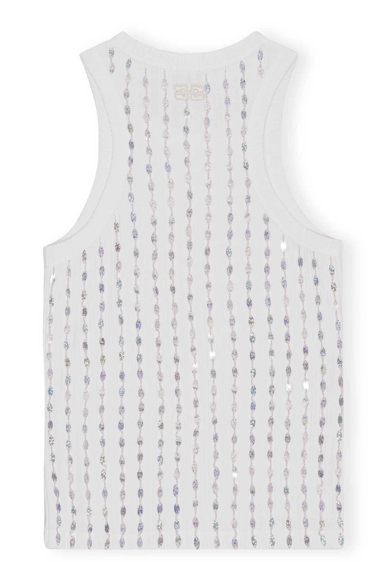 Rib Jersey Beaded Top | Bright White