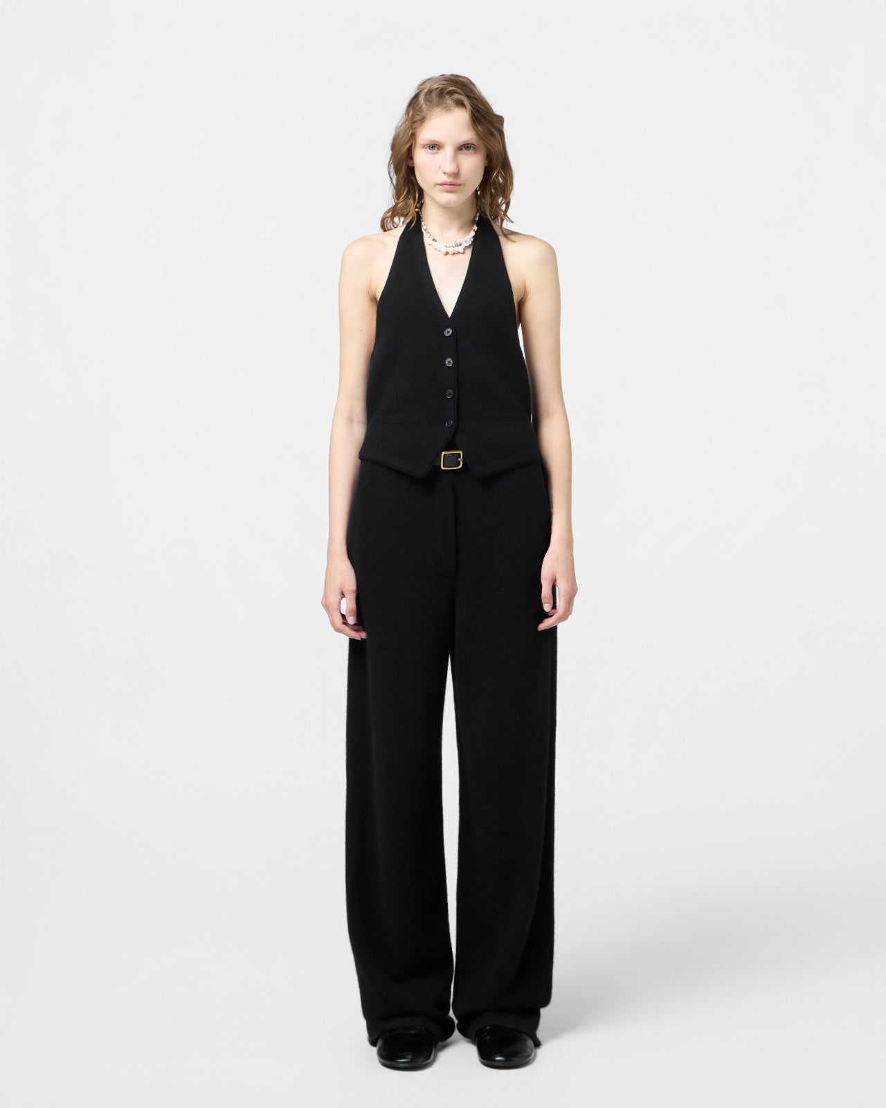 Tailored Halter Vest | Black