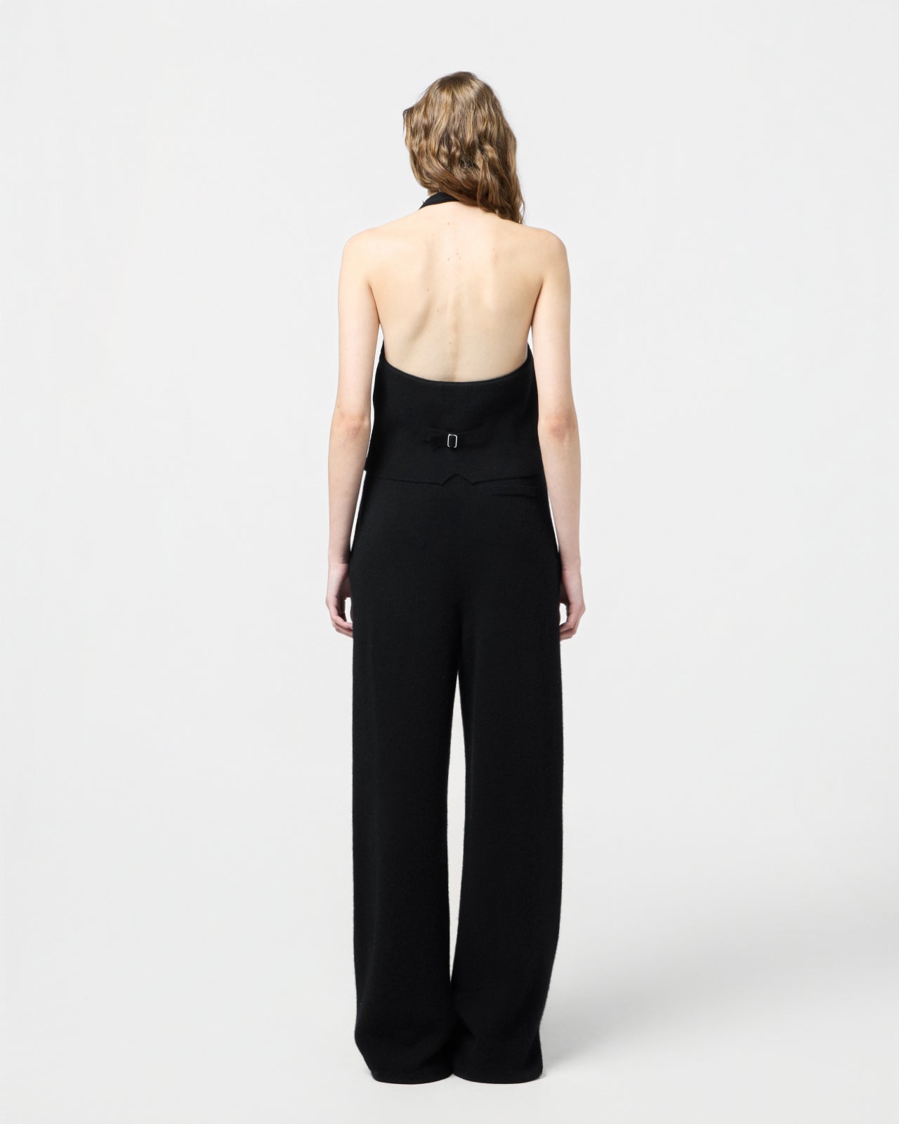 Tailored Halter Vest | Black