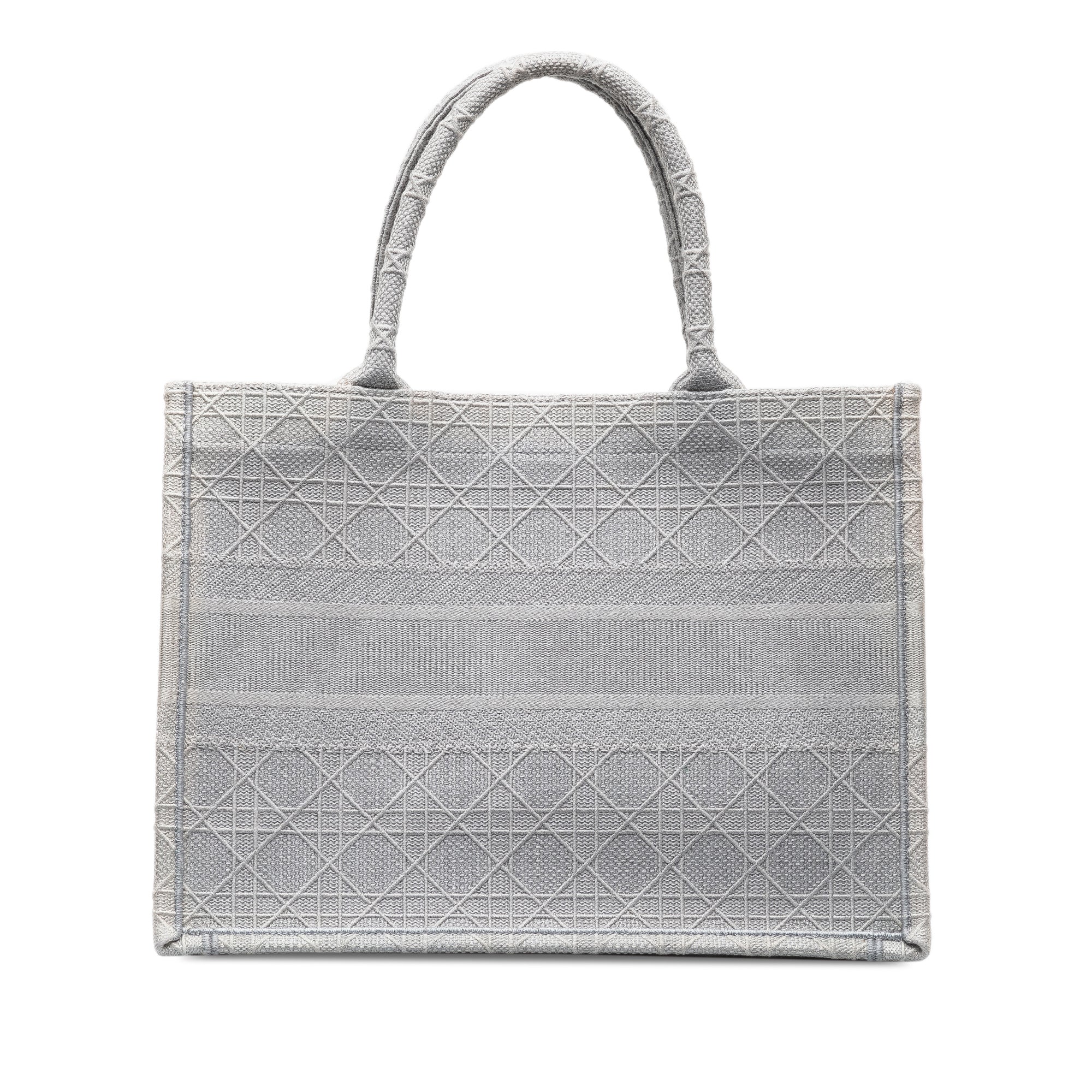 Dior | Pre-Owned Medium Cannage Embroidered Book Tote - I | Gray