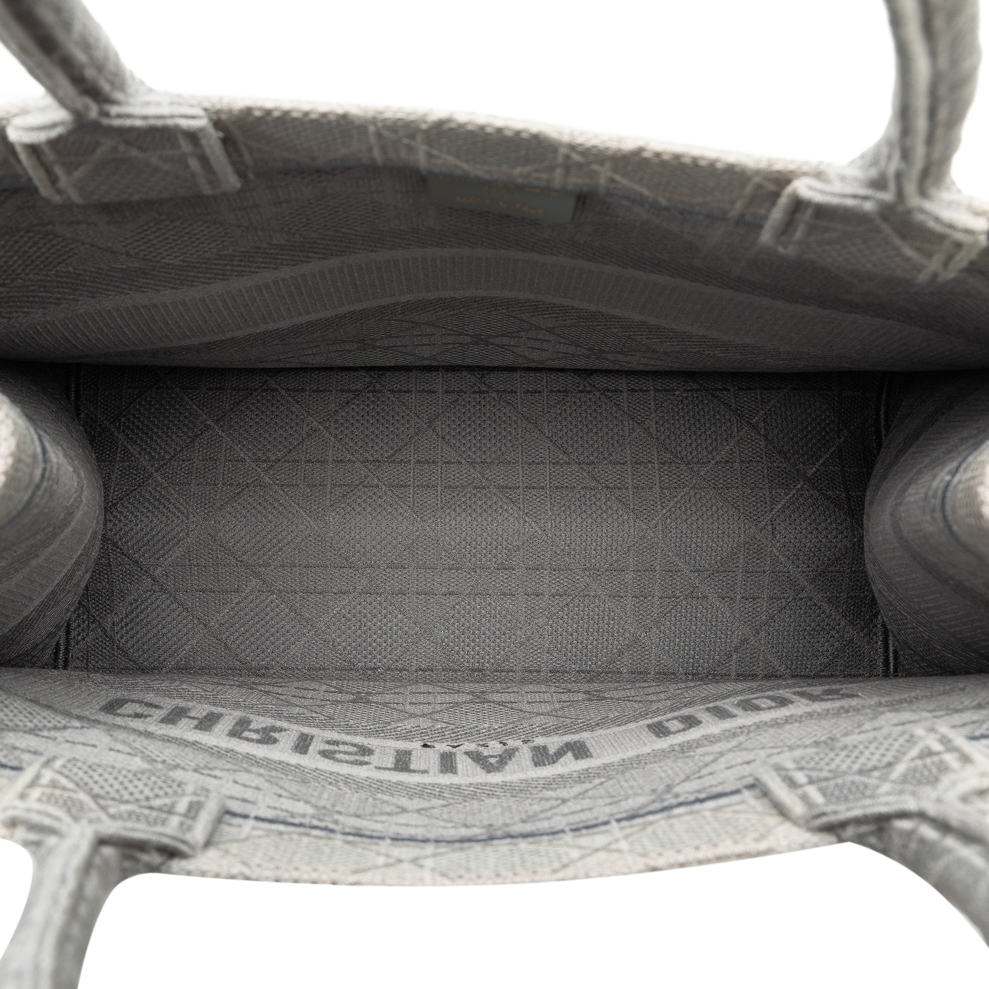 Dior | Pre-Owned Medium Cannage Embroidered Book Tote - I | Gray