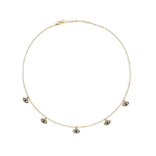 The Evil Eye Pave' Charm Collar Necklace | 18KT Gold Vermeil