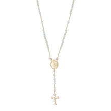 The Light Blue Fatima Rosary Necklace | 18KT Gold Vermeil