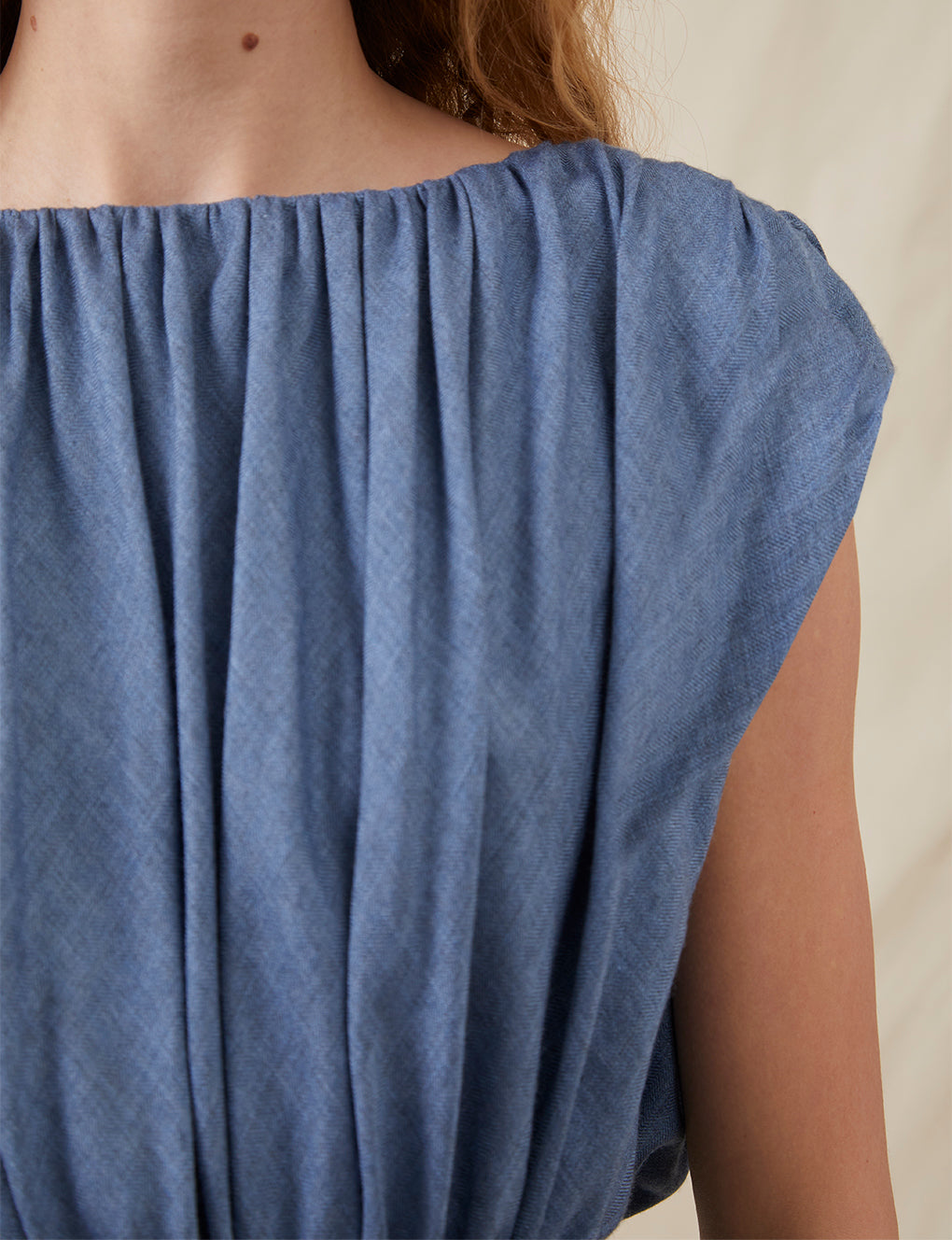 Womens | The Soft Gathered Dress | Chambray