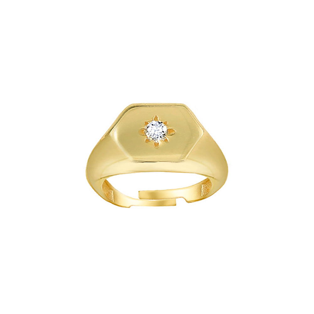 The Star Stone Pinky Signet Ring | 18KT Gold Vermeil & Sterling Silver