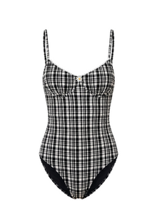 Womens | Taylor One Piece Puckered Plaid | Noir