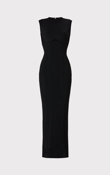 Variegated Rib Cap Gown | Black