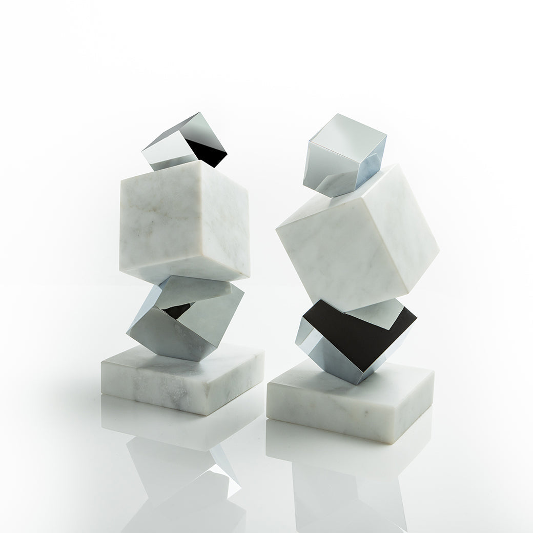 Torre Objet | Marble & Silver | Single