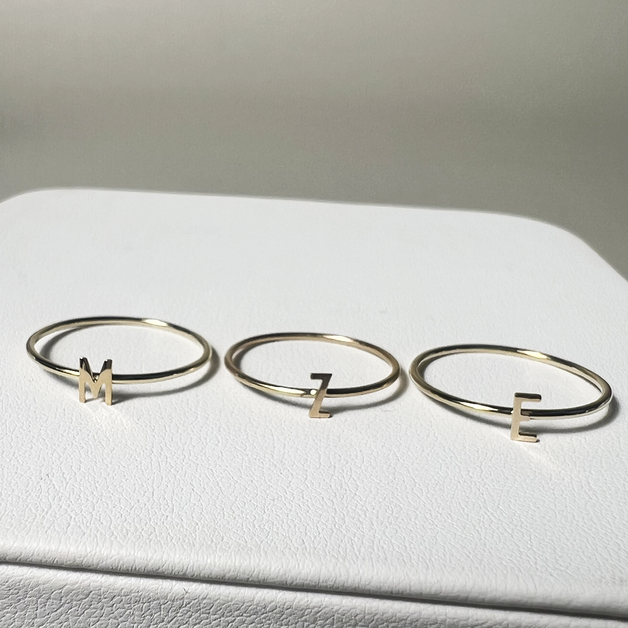 Dainty Initial Ring | 10K Yellow Gold