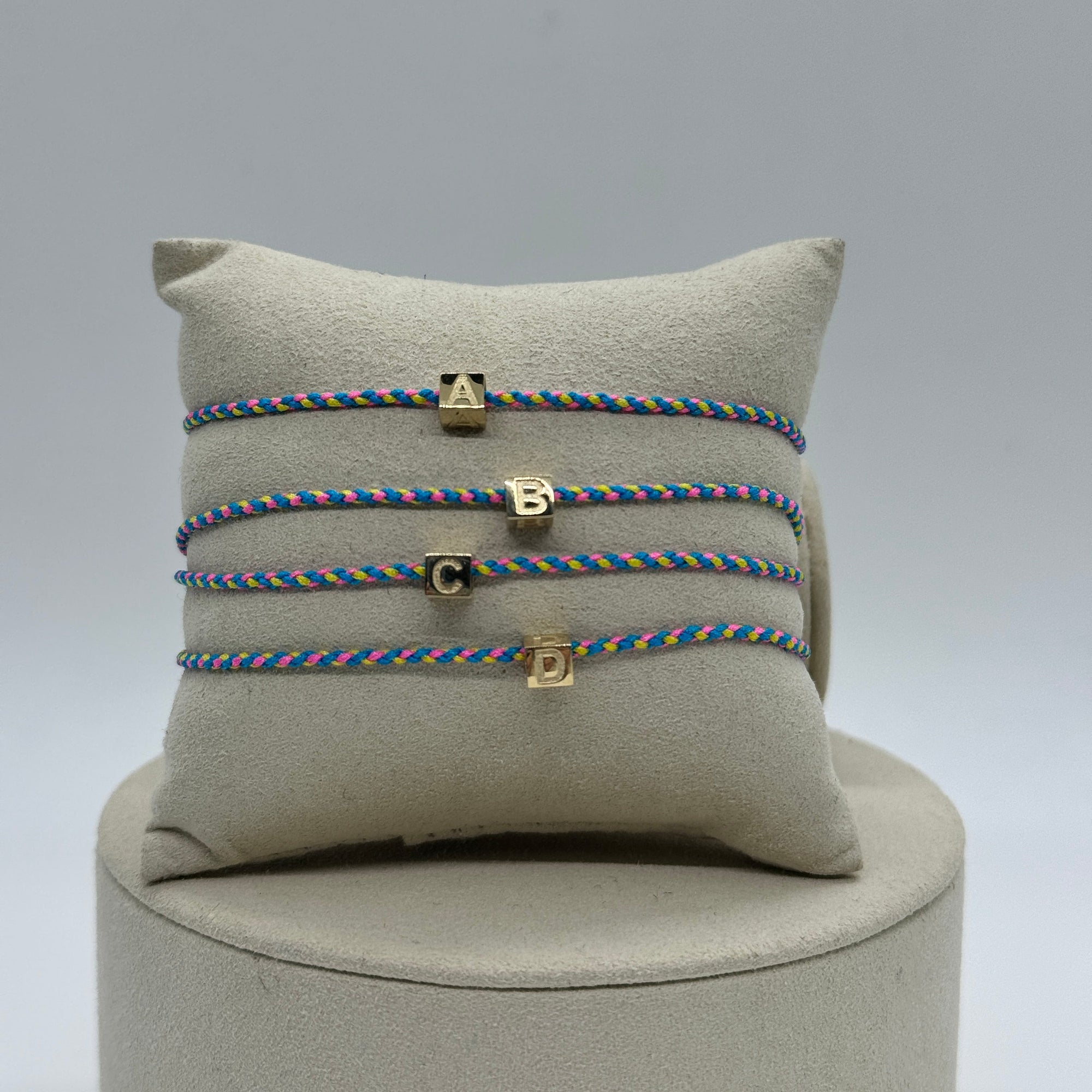 Mini Baby Block Initial Bracelet | 14K Yellow Gold