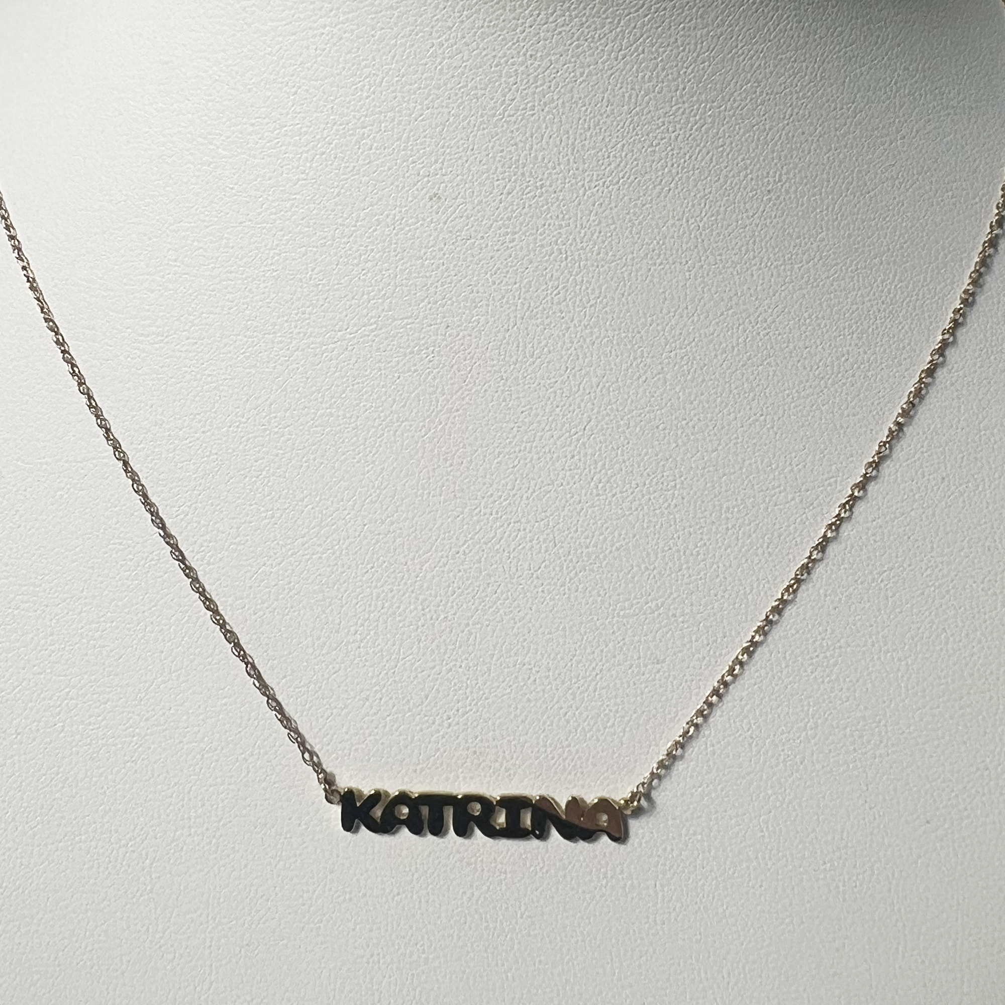 Katrina Name Necklace | 10K Yellow Gold