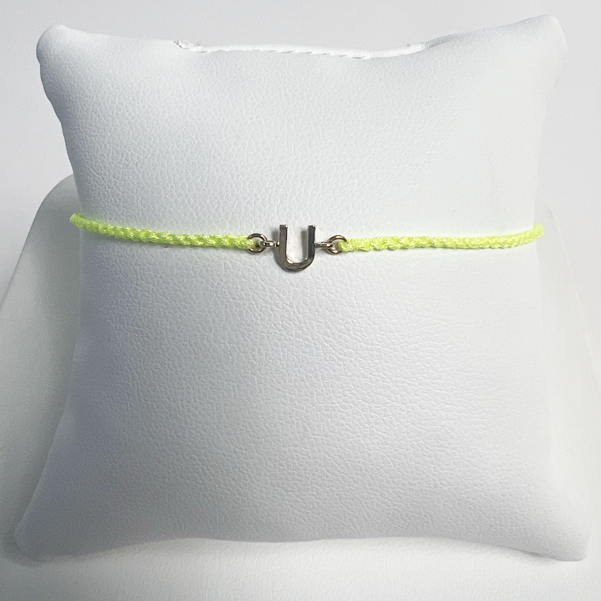 Friendship Initial Bracelet | 10K Yellow Gold | Neon Yellow