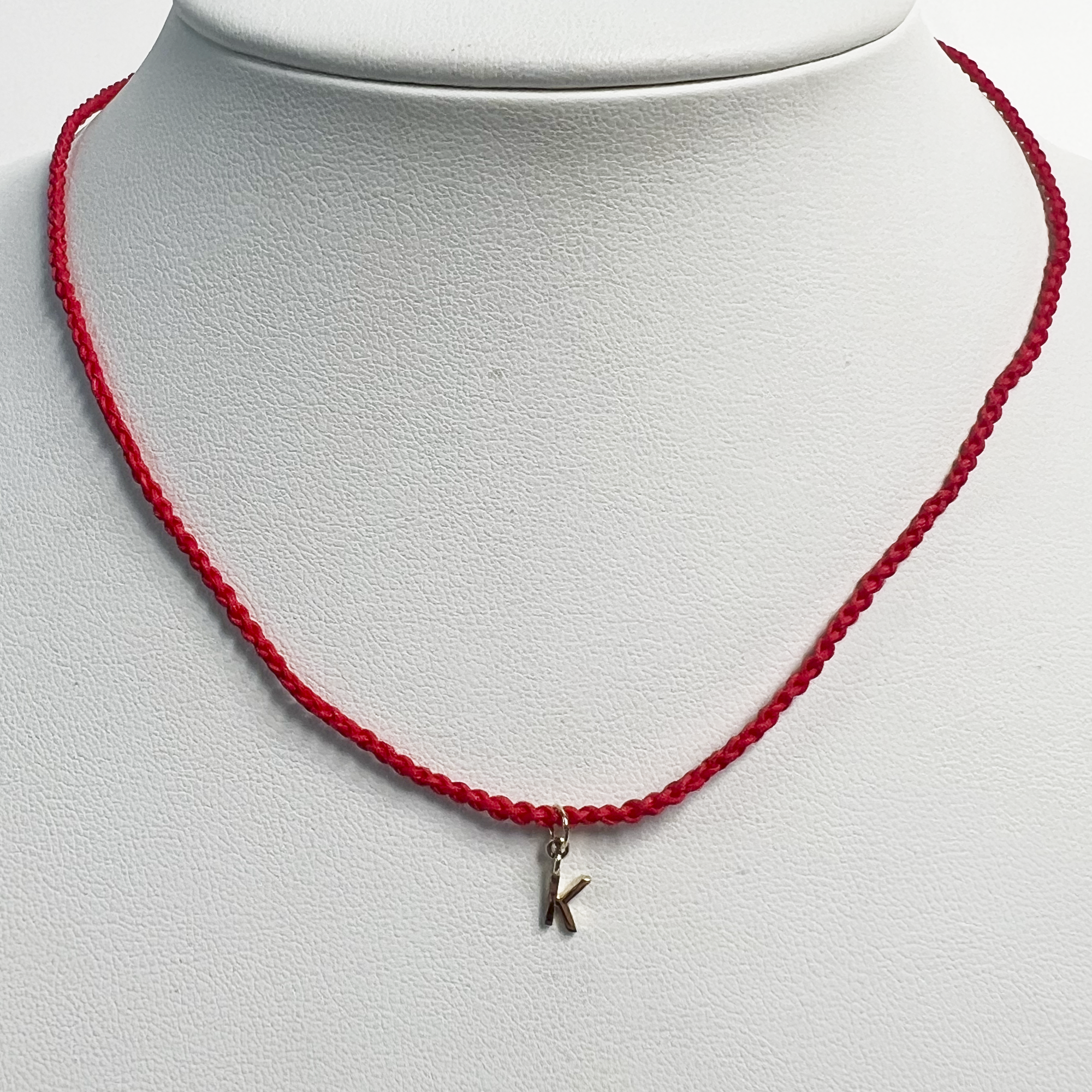 Friendship Initial Necklace | 10K Yellow Gold | Red