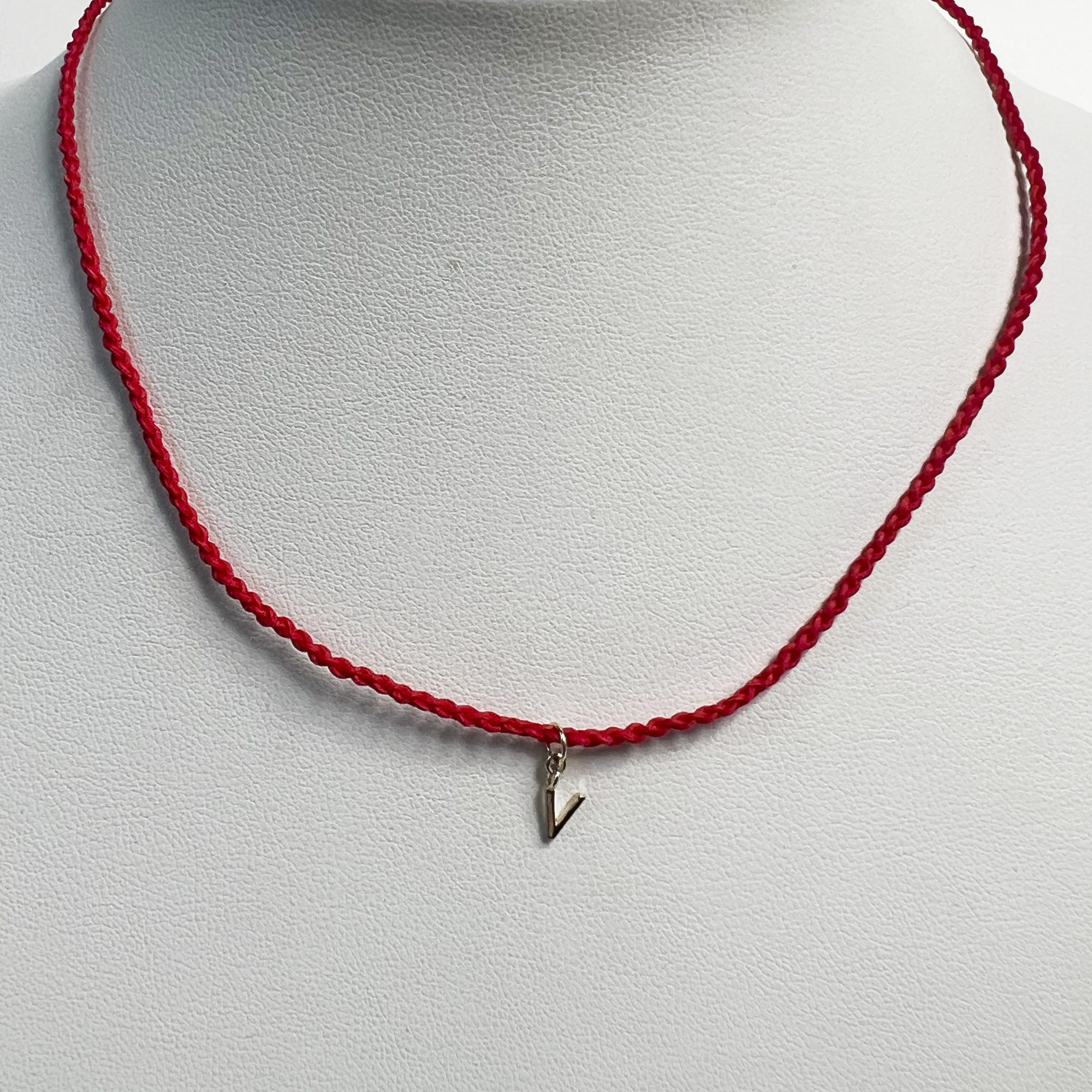 Friendship Initial Necklace | 10K Yellow Gold | Red