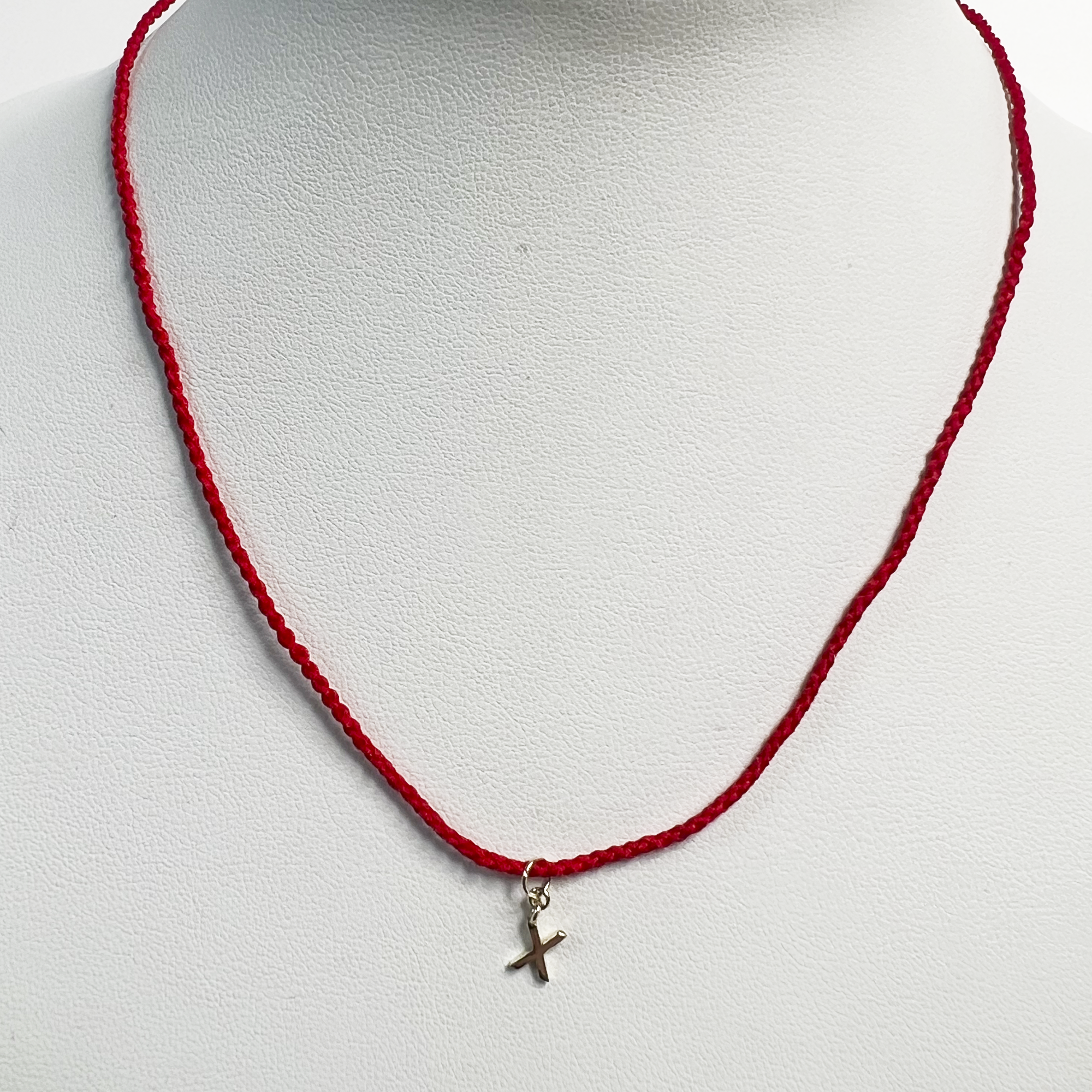 Friendship Initial Necklace | 10K Yellow Gold | Red