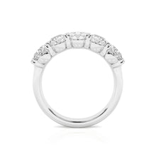 3.00 CT Oval Lab-Grown Diamond | Five Stone Anniversary Wedding Band Ring | 14K White Gold | G Color | VS Clarity
