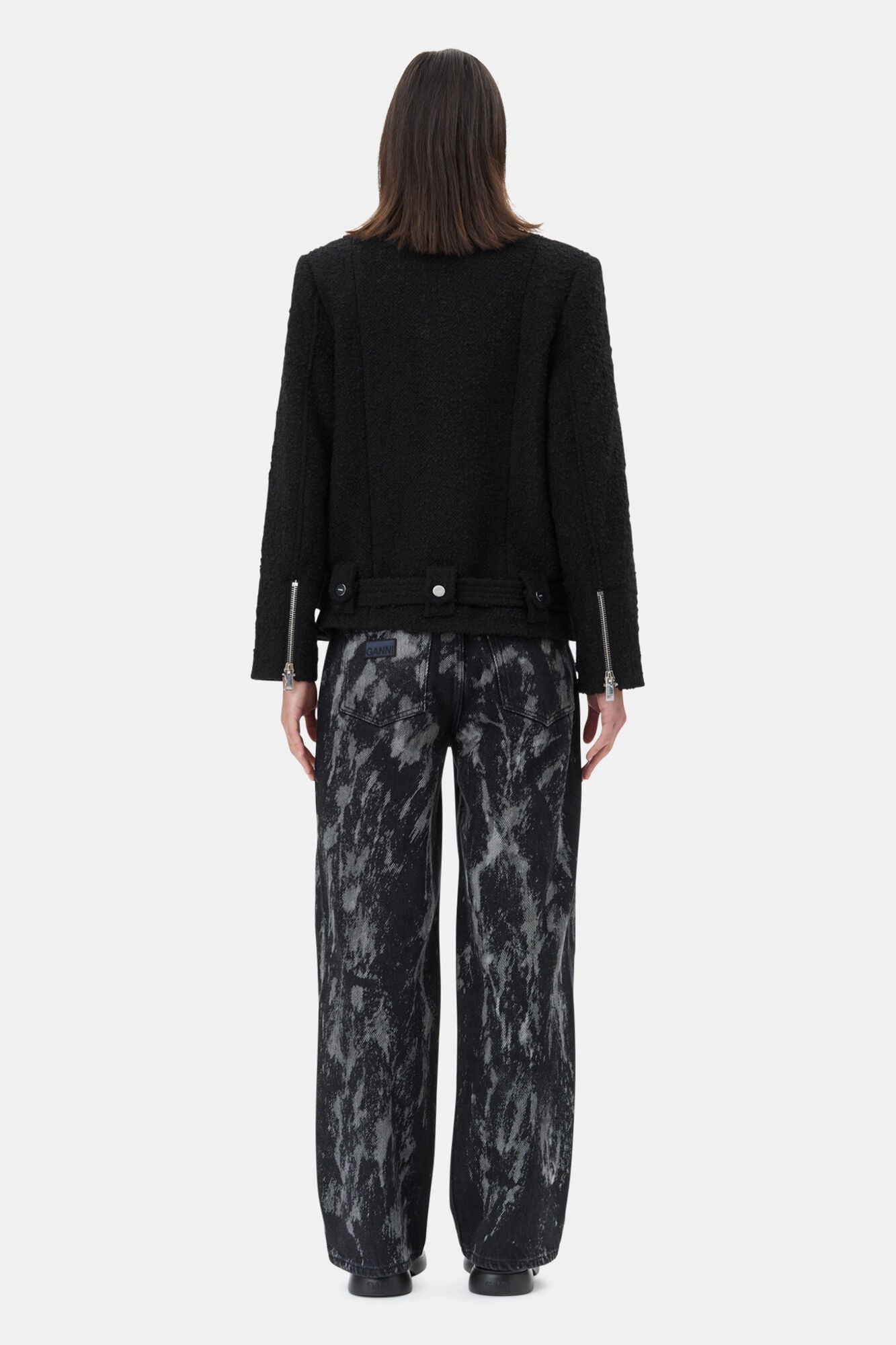 Textured Boucle Wool Jacket | Black