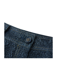 Textured Straight Pants | Navy