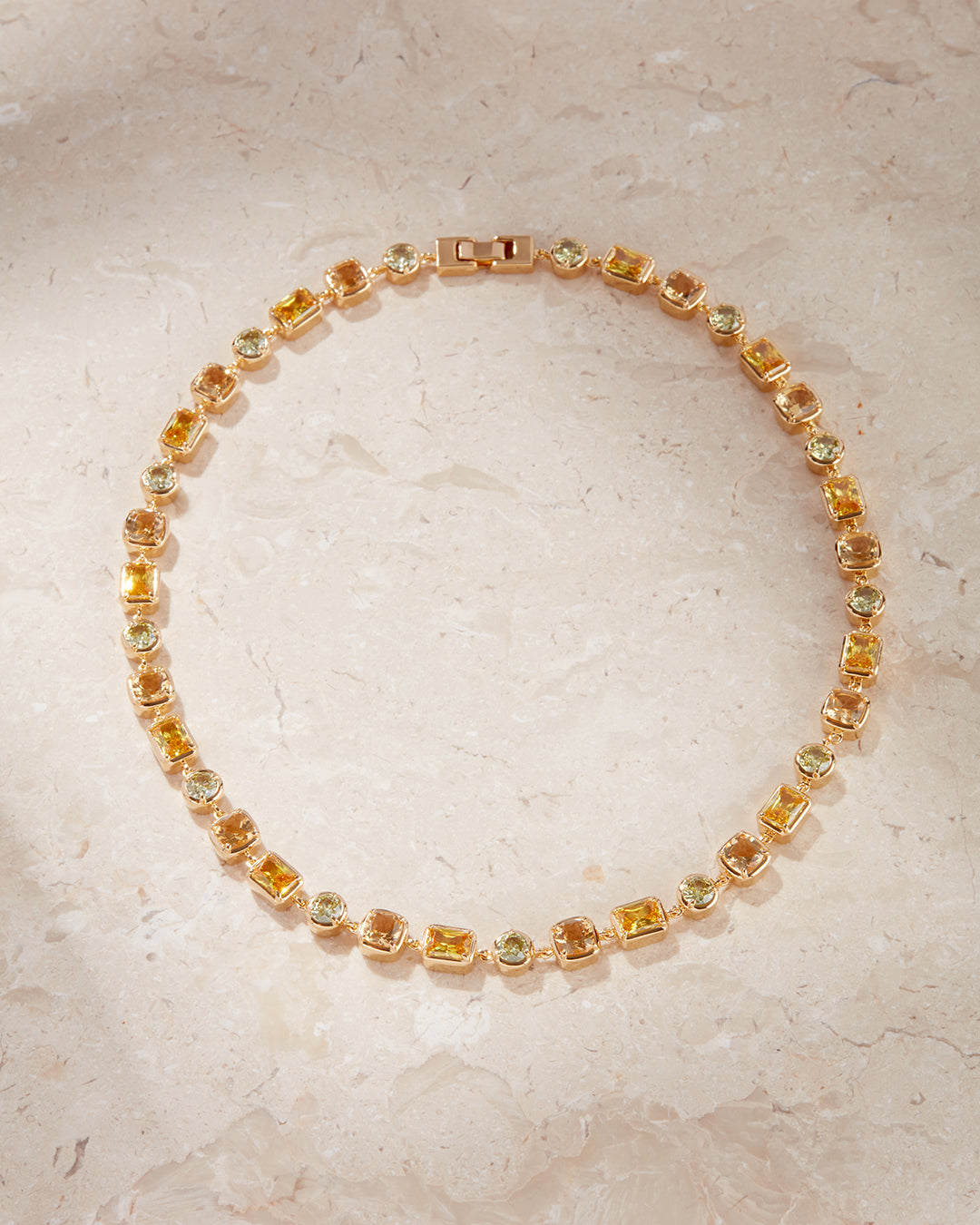 The Diana Bezel Statement Necklace | Gold Vermeil Plated Sterling Silver