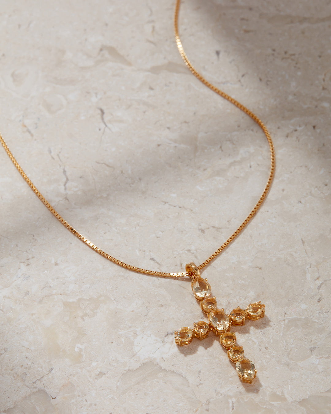 The Isabella Cross Necklace | Gold Vermeil Plated Sterling Silver