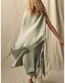 The Fluid Cape Dress In Wave Stripe | Sky