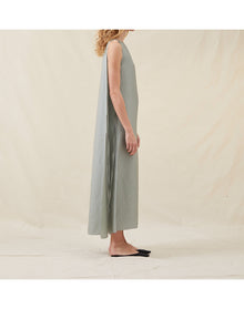 The Fluid Cape Dress In Wave Stripe | Sky