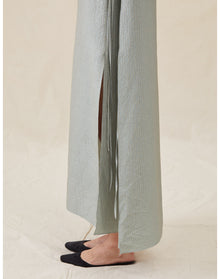The Fluid Cape Dress In Wave Stripe | Sky