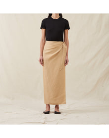 The Sarong Skirt In Wave Stripe | Copper