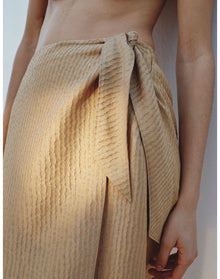 The Sarong Skirt In Wave Stripe | Copper