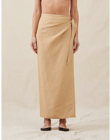 The Sarong Skirt In Wave Stripe | Copper