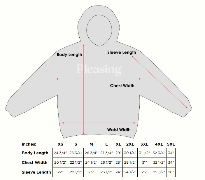 Product size guide