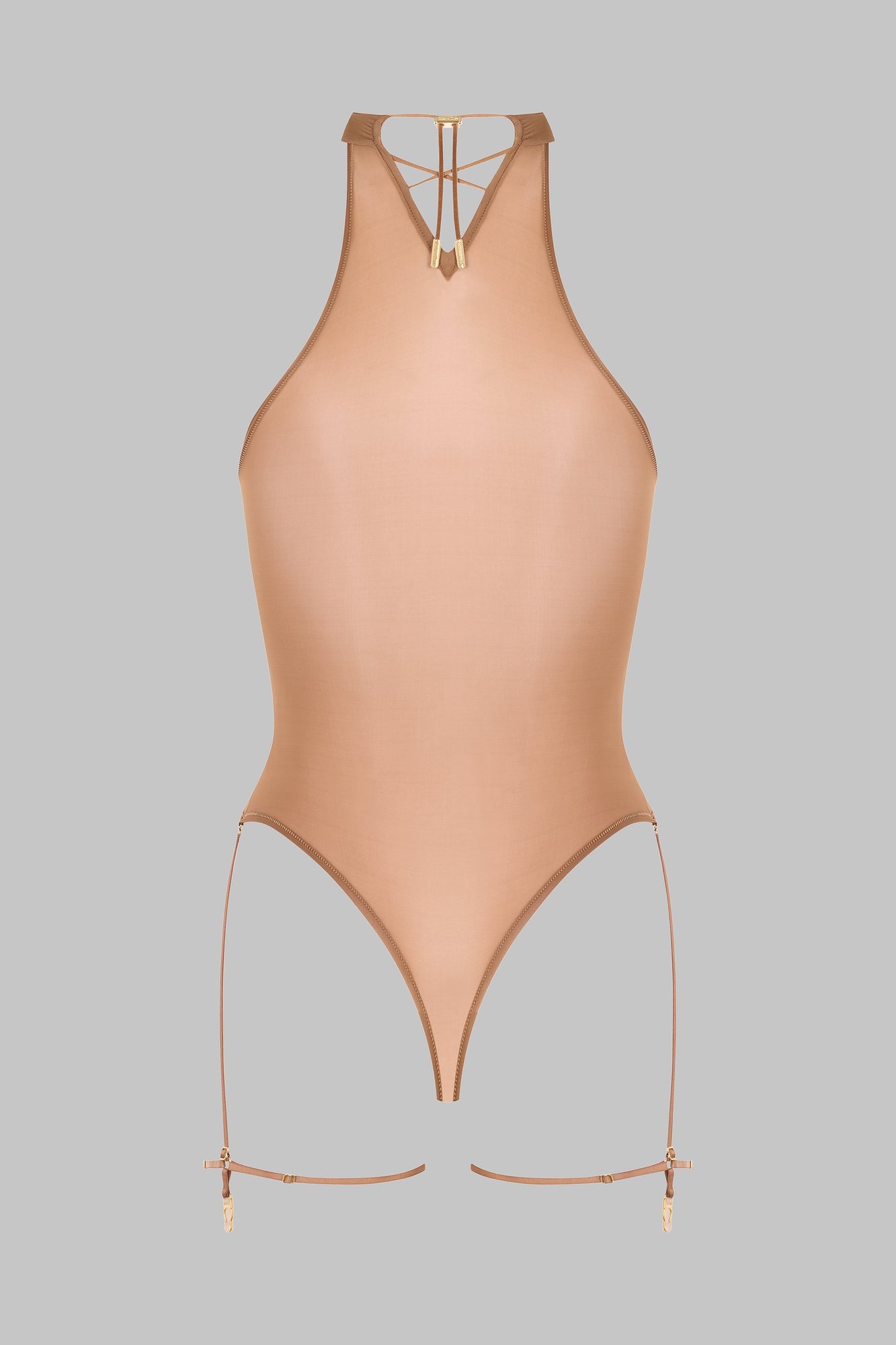 Halter Neck Thong Bodysuit - French Kiss Light | Sienna