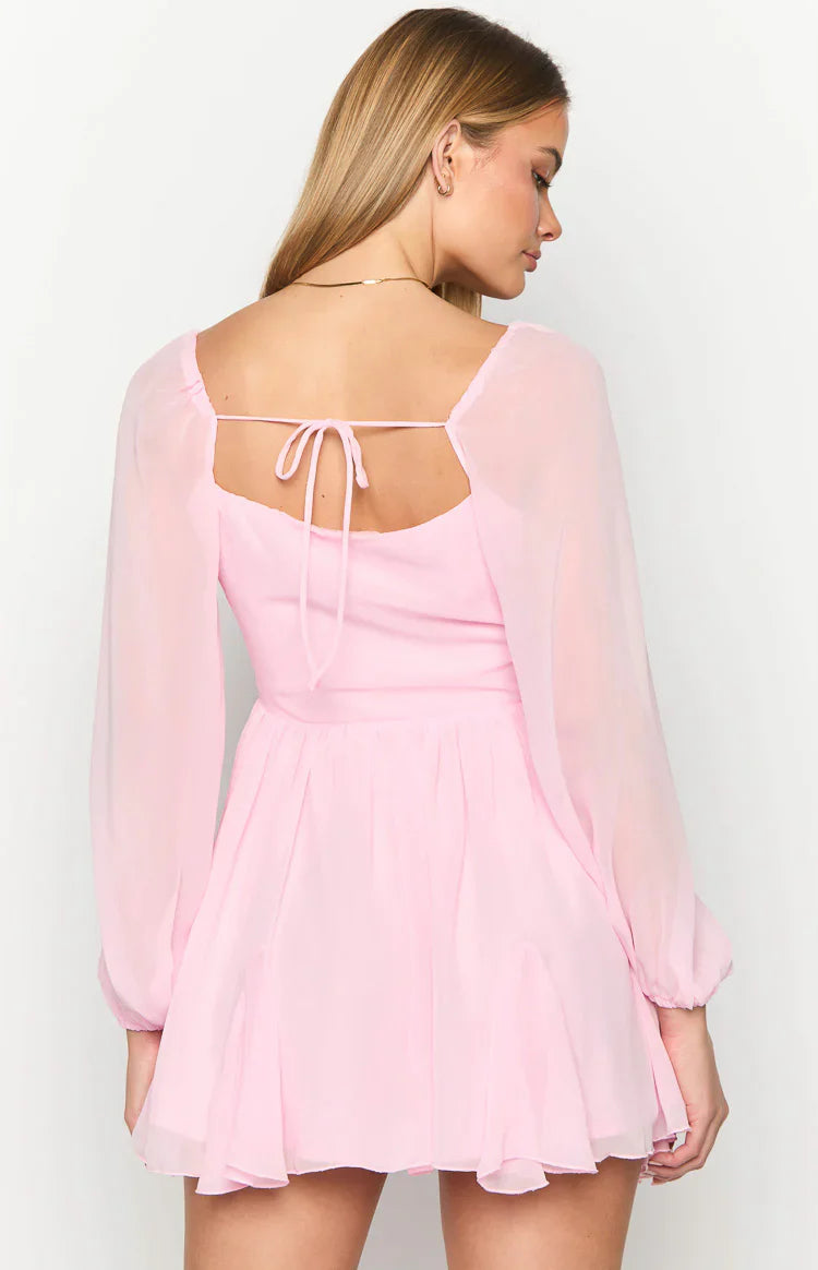 Tiffany Long Sleeve Mini Dress | Pink