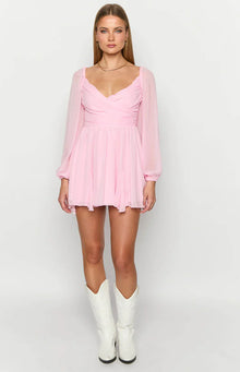 Tiffany Long Sleeve Mini Dress | Pink