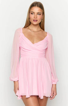 Tiffany Long Sleeve Mini Dress | Pink