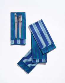 Dinner Napkins Double Sided Stripe | Marine