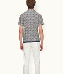 Travis Floral Print Capri Collar Shirt | Midnight Navy